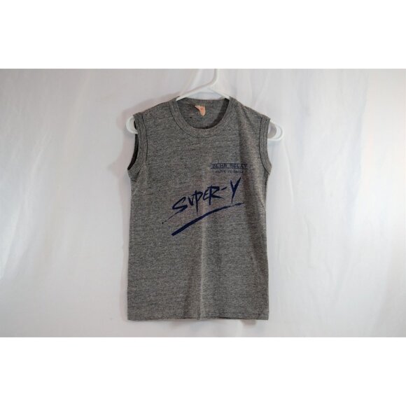 Super-Y 24 Hour Relay Race 1984 Small Grey Brightline Sleeveless T-Shirt Vtg - Picture 1 of 9